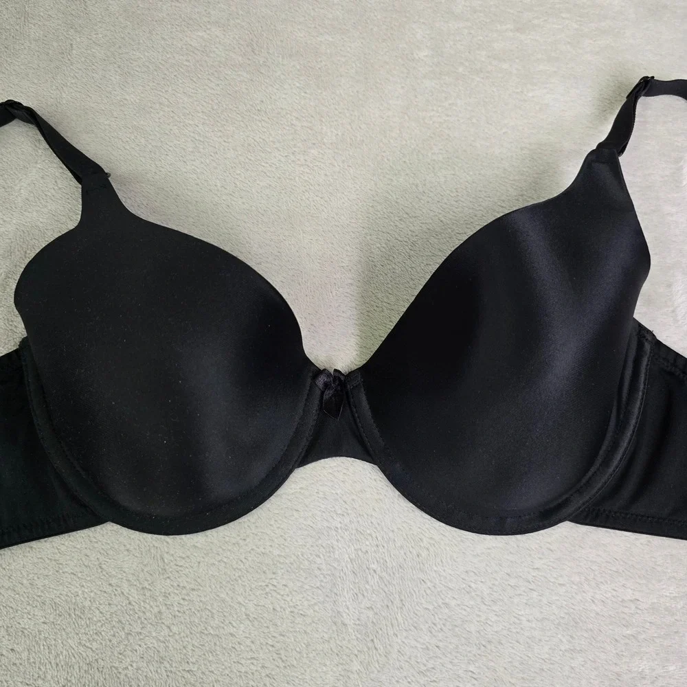 Classic Maidenform Womens Black Underwire T-Shirt‎ Bra Size 36C Smooth Comfort